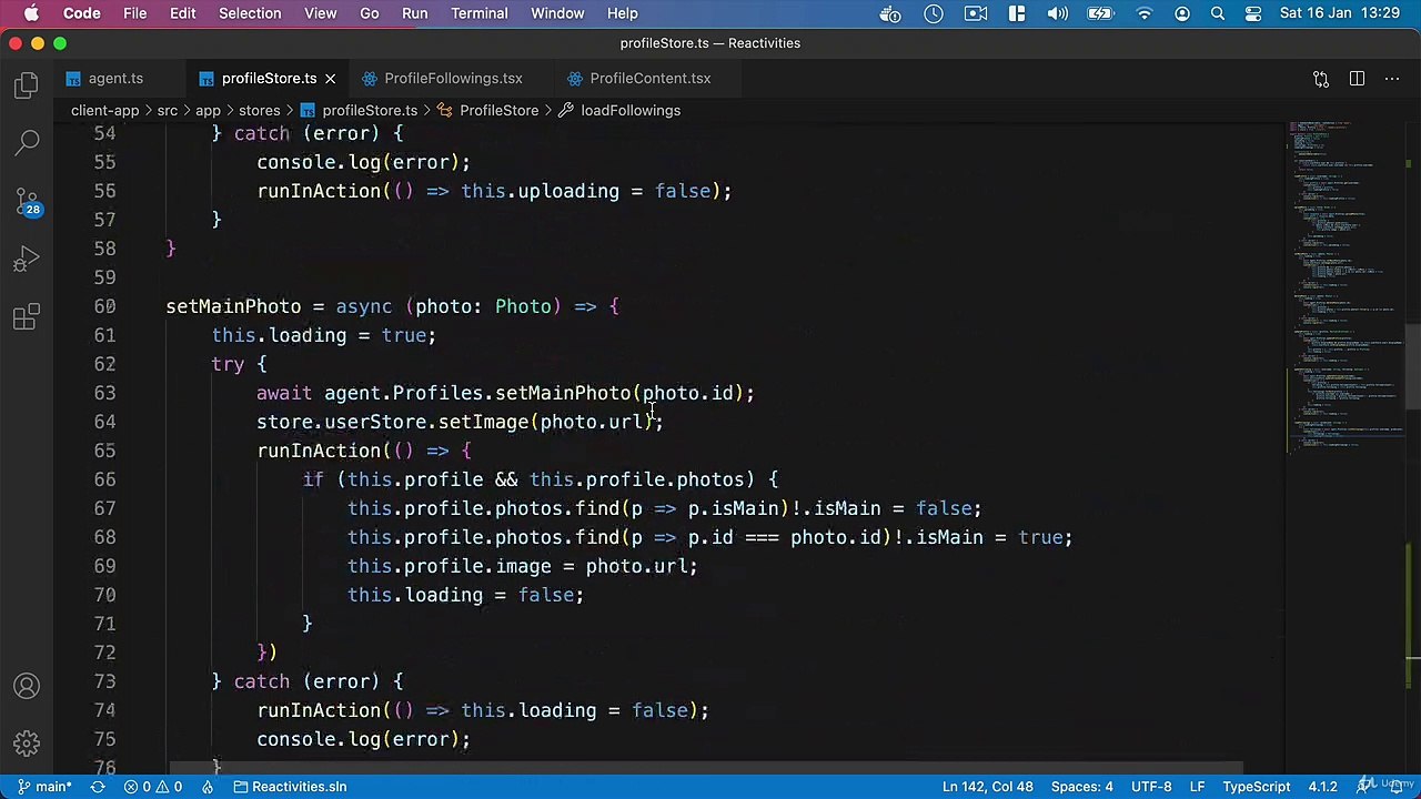 Followers  Following feature - Using MobX Reactions