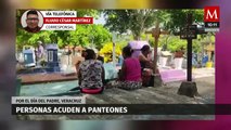 En Veracruz, personas acuden a panteones por el Día del Padre