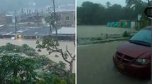 San Andrés está inundada debido a las fuertes lluvias de este domingo