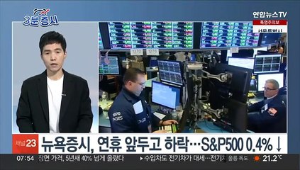 [3분증시] 뉴욕증시, 연휴 앞두고 하락…S&P500지수 0.4%↓