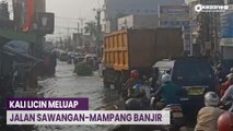 Jalan Sawangan - Mampang Depok Banjir, Kemacetan Mengular