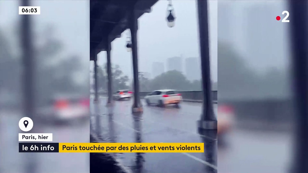 Météo : Paris et l'Ile de France n'ont  pas été épargnés par les orages alors que certaines stations de métro ont été inondées, le trafic des trains perturbé et le certaines routes sont devenues impraticables !