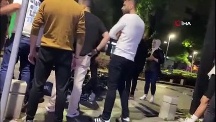 Kavga ve kaçan aracın kovalanma anları kamerada