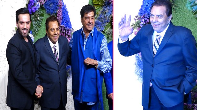 Karan Deol Drisha Acharya Reception: Dharmendra & Shatrughan Sinha Beautiful Video Viral! FilmiBeat