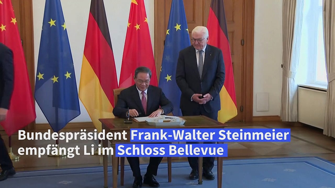 Chinas Regierungschef von Steinmeier in Berlin empfangen