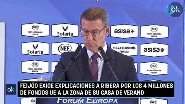 Feijóo exige explicaciones a Ribera por los 4 millones de fondos UE a la zona de su casa de verano