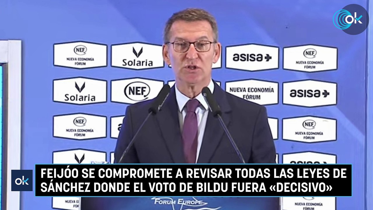 Feijóo se compromete a revisar todas las leyes de Sánchez donde el voto de Bildu fuera «decisivo»