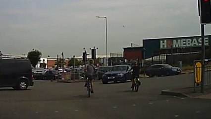 Bike riders' dangerous crossing near Sittingbourne Retail Park