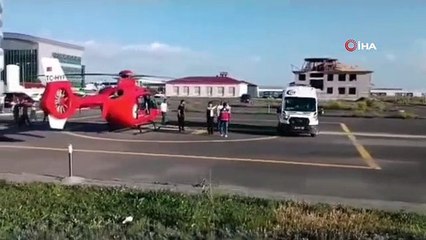 Ambulans helikopter yeni doğan bebek için havalandı