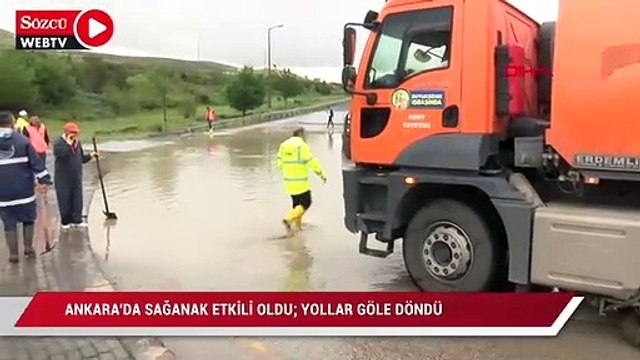 Ankara’da sağanak yağış etkili oldu