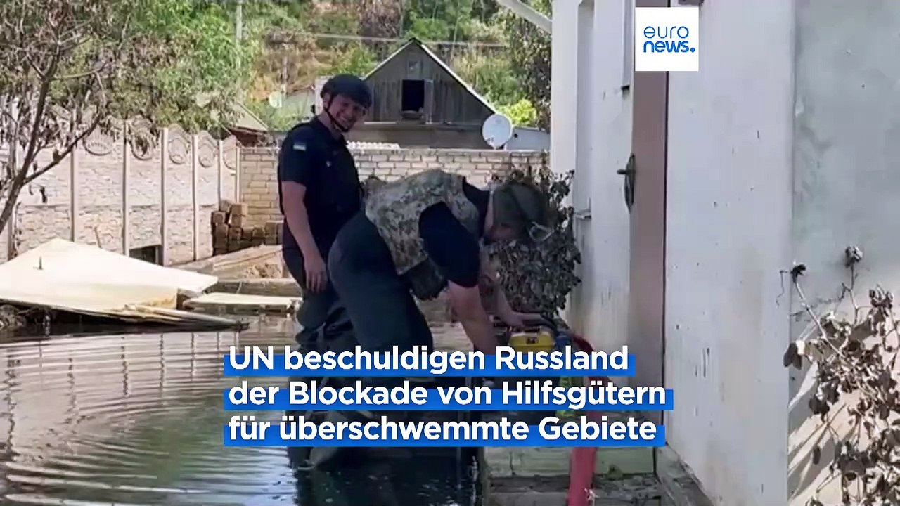 Russisches Militär bombardiert überflutete Stadt Cherson