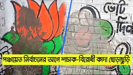 পঞ্চায়েত নির্বাচনের আগে দেওয়াল লিখন মুছে ফেলা নিয়েও অগ্নিগর্ভ রাজ্য রাজনীতি