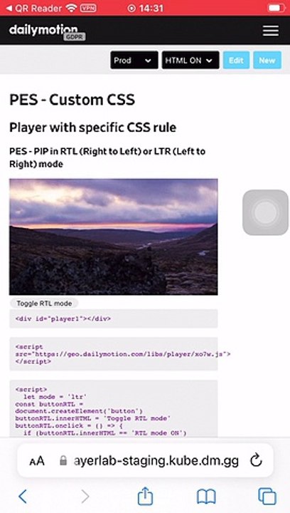 Issue 1 - PIP doesn't cover the screen width