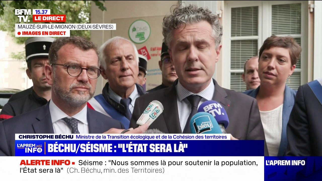 Christophe Béchu sur les lieux du séisme dans les Deux-Sèvres: "Environ 250 habitations classées en noir ou en rouge"