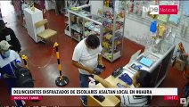 Delincuente roba una tienda en Huaura con uniforme escolar.