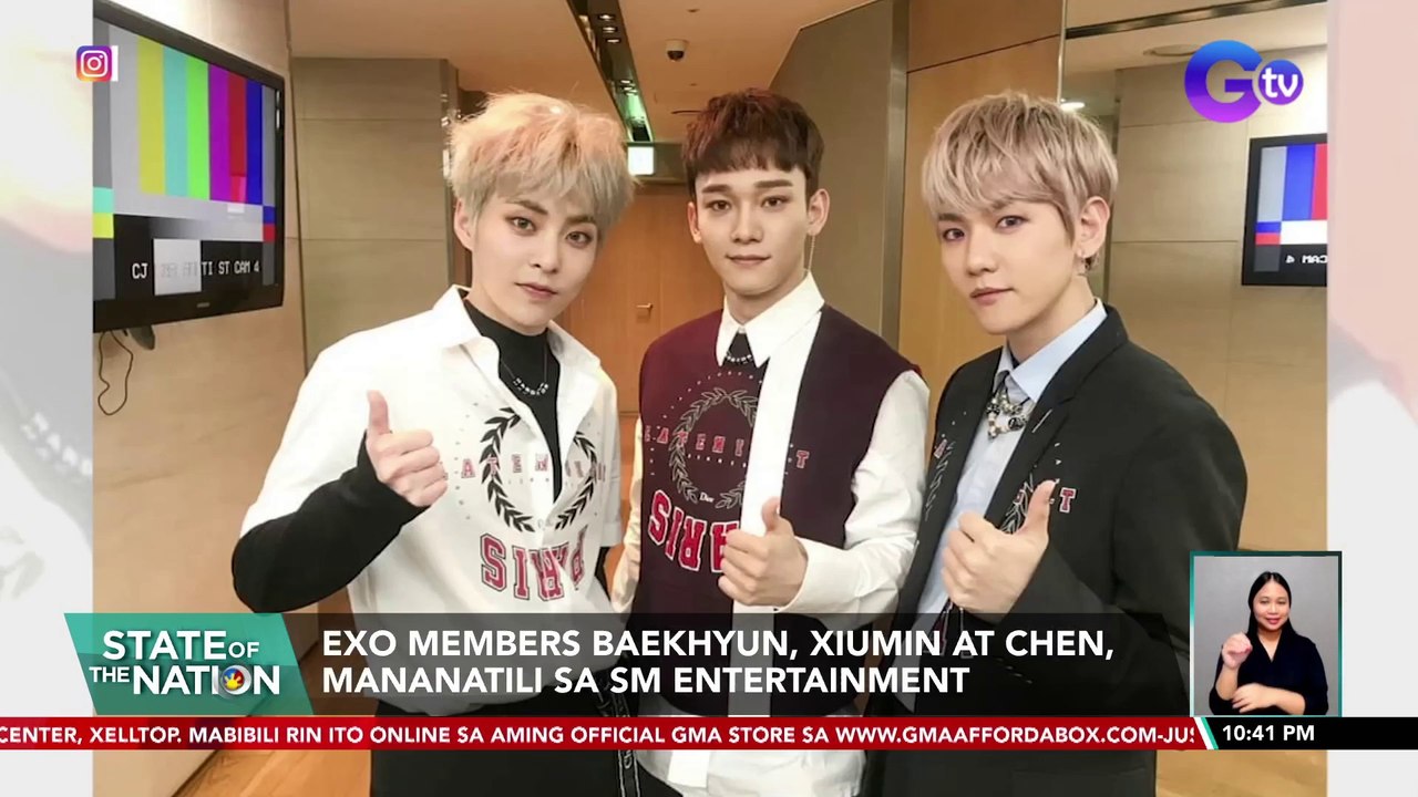 EXO members Baekhyun, Xiumin at Chen, mananatil...
