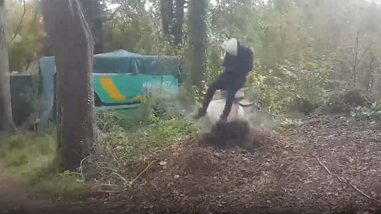 Thrill-seeking boy sits on a van's airbag for fun; gets catapulted through the air