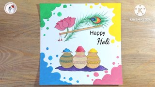 easy holi drawing __ how to draw holi painting with easy steps __ pallavi Drawing academy(1080P_60FPS)