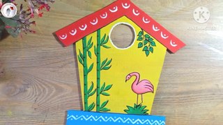 How to make wall hanging mini house craft __ how to make house craft __ pallavi drawing academy __(1080P_HD)