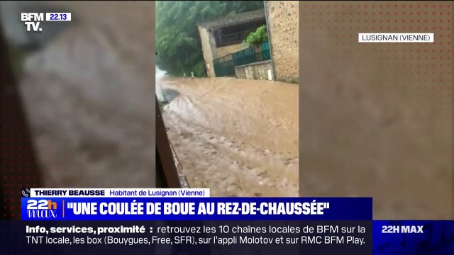 Orages: C'est monté d'un seul coup , le témoignage d'un habitant de Lusignan (Vienne) touché par des inondations