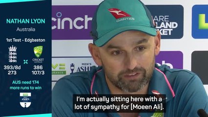 Lyon feeling 'a lot of sympathy' for England's Moeen Ali