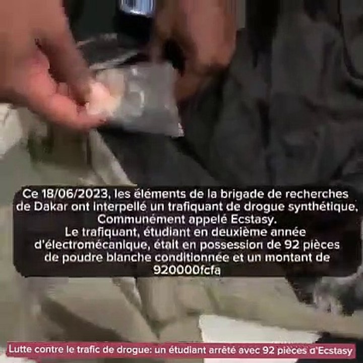 Drogue synthétique : Un étudiant arrêté avec 92 pièces d’ecstasy