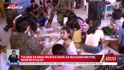 Tulong sa mga inilikas dahil sa Bulkang Mayon, nagpapatuloy | UB