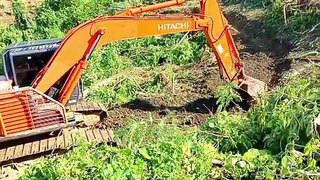 Expertise in Making Hitachi 210 MF Excavator Terraces Oil Palm Land Clearing