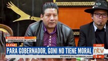 Santos Quispe, gobernador de La Paz, dijo que Goni no tiene moral