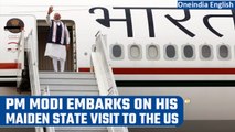 PM Modi embarks on his maiden state visit to the US on Tuesday morning | Oneindia News