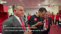 Cumhurbaşkanı Erdoğan milli futbolcuları telefonla arayarak tebrik etti