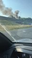 Une camionnette en feu sur la E42 ce mardi matin