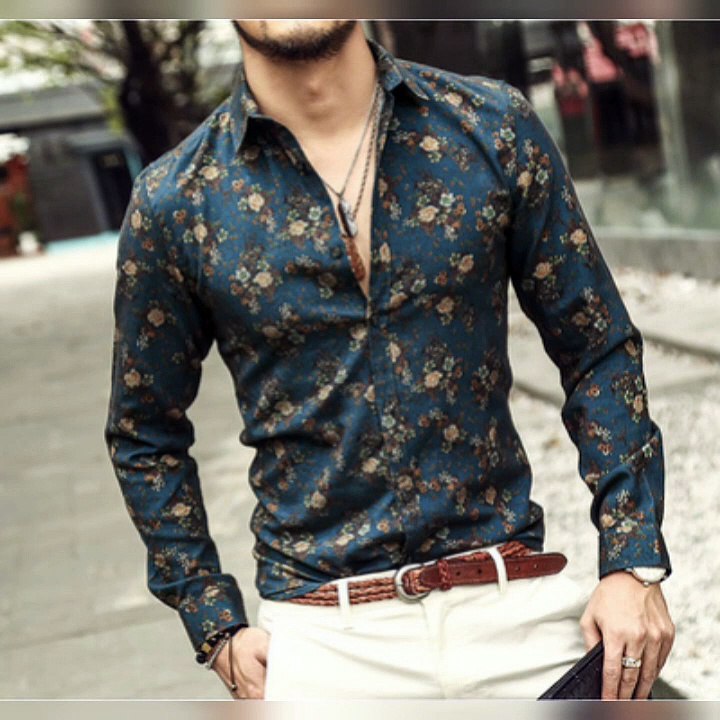 Retro 3D shirt lapel flower shirt