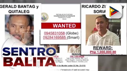 Pabuya para sa makakapagturo sa kinaroonan nina Bantag, Zulueta, ipinalabas