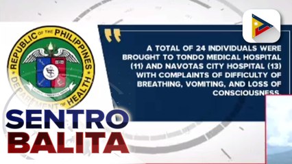 DOH: Isang menor de edad, naiulat na nasawi habang 24 na residente ang naospital matapos ang ammonia leak sa Navotas