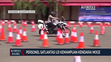 Personel Satlantas Uji Kemampuan Kendarai Moge
