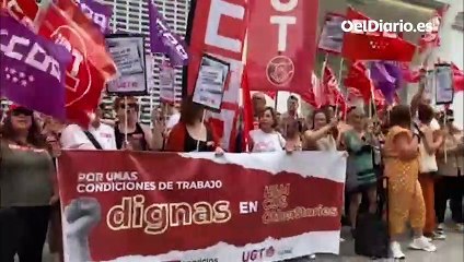 Manifestación frente al H&M de Gran Vía en Madrid