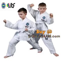 2023 ITF Approve Taekwondo White Cotton Student Kimono Doboks With Embroidery Pattern Kimono Taekwondo Uniform For Adult Kids