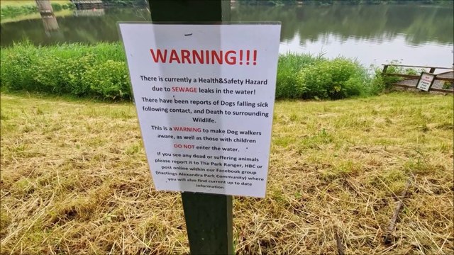Buckshole Reservoir in Hastings, East Sussex, is closed due to sewage leaking into the water