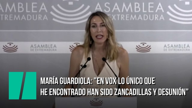 María Guardiola: En VOX lo único que he encontrado han sido zancadillas y desunión