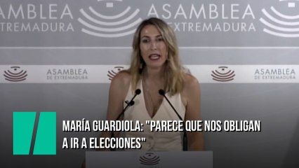 María Guardiola: "Parece que nos obligan a ir a elecciones"