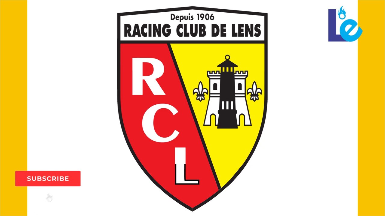 How to draw The Racing Club De Lens RCL Logo Football Club - video ...