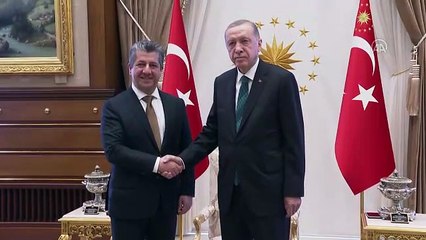 Erdoğan ile Mesrur Barzani Ankara'da görüştü