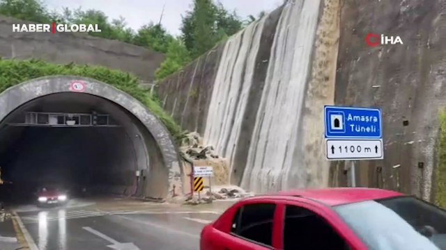 Tünel girişinde şelale oluştu! Bazı köylerde tarım arazileri sular altında kaldı