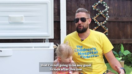 Carl’s chilly challenge is having an ice bath in a chest freezer every day for 116 days in a row in his back garden.