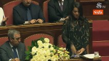 Gianni Letta al Senato per la commemorazione di Silvio Berlusconi in rappresentanza della famiglia