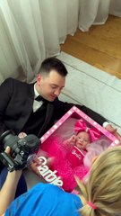 Newborn Baby Photo Shoot In Barbie Doll Box