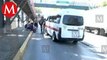 Combi invade carril de Mexibús y atropella a un hombre en Ecatepec