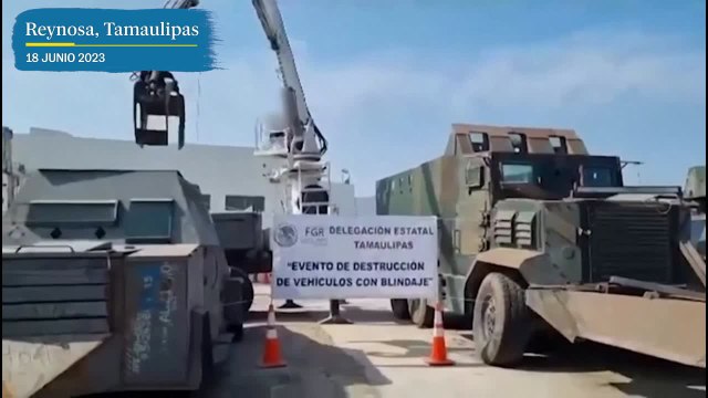Destruyen vehículos blindados en Reynosa