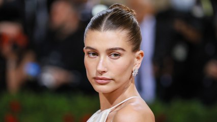 Hailey Bieber Posed in Her Underwear and a Huge Saint Laurent Bag